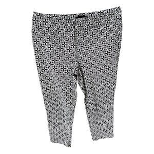 Talbots Hampshire Straight Ankle Pant Black & White Preppy Design  EUC Size 8P